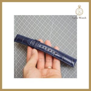 Dây Da Đồng Hồ Handmade Da Cá Sấu Xanh Navy SW144