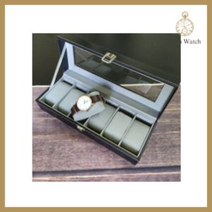 Hộp Đồng Hồ 6 Ngăn – Có Khóa Kéo Siêu Sang